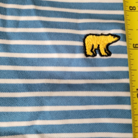 Jack Nicklaus Golden Bear StayDri Blue/ White Striped Golf Shirt Size Medium - Picture 6 of 7